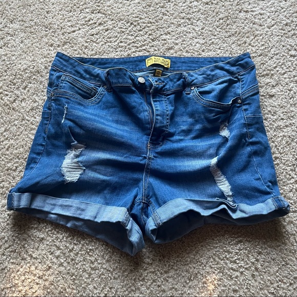 Pants - Wax Jean Shorts Womens Size 3XL Blue Jean Denim Stretch Light